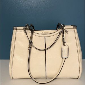 Coach Madison Caroline Textured Leather Satchel - Ivory. New w/o tags